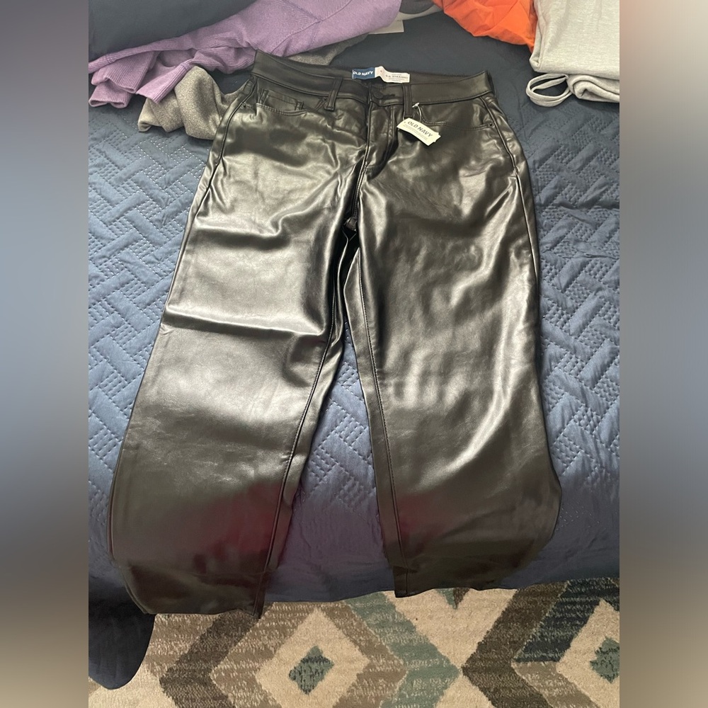 Black leather pants